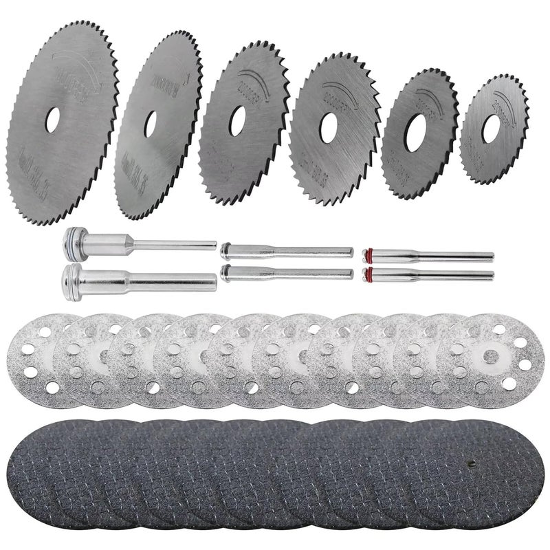 HSS Circular Saw Blades and Diamond Cutting Wheels Set for Rotary Tool - Image 3